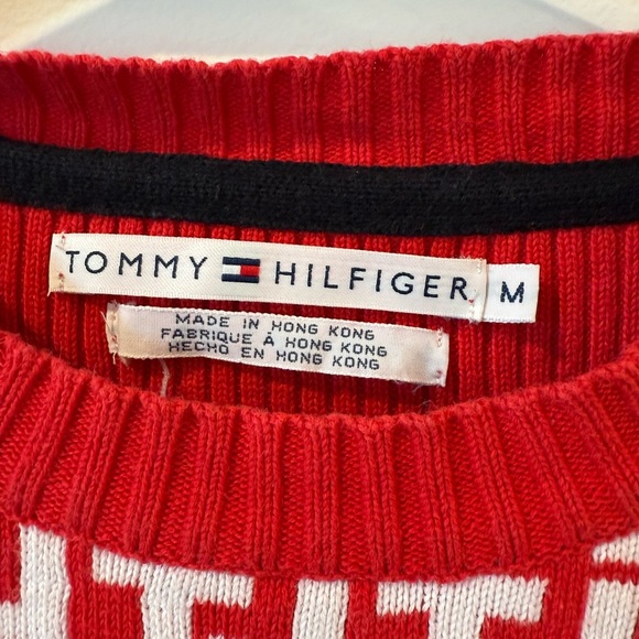 Tommy Hilfiger Red and White Crew Neck Sweater - Picture 5 of 5